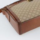 CELINE Macadam Canvas Shoulder Bag PVC Beige Gold Auth mr2636-11