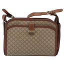 CELINE Macadam Canvas Shoulder Bag PVC Beige Gold Auth mr2636-2
