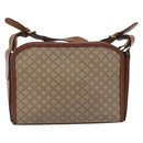 CELINE Macadam Canvas Shoulder Bag PVC Beige Gold Auth mr2636-3