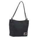 FENDI Tote Bag Denim Blue Silver Auth mr2637-1