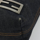 FENDI Tote Bag Denim Blue Silver Auth mr2637-9