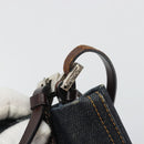 FENDI Tote Bag Denim Blue Silver Auth mr2637-18