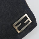 FENDI Tote Bag Denim Blue Silver Auth mr2637-19