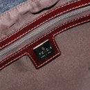 FENDI Tote Bag Denim Blue Silver Auth mr2637-20