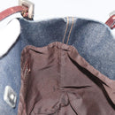 FENDI Tote Bag Denim Blue Silver Auth mr2637-21