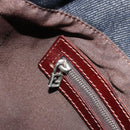 FENDI Tote Bag Denim Blue Silver Auth mr2637-23