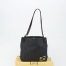 FENDI Tote Bag Denim Blue Silver Auth mr2637-12