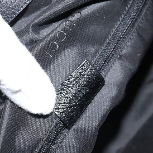 GUCCI Hand Bag Nylon Black Silver 001 3734 Auth mr2639