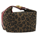 FENDI Pouch Canvas Brown Gold Auth mr2641-1