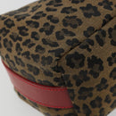FENDI Pouch Canvas Brown Gold Auth mr2641-10