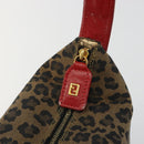 FENDI Pouch Canvas Brown Gold Auth mr2641-15