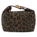 FENDI Pouch Canvas Brown Gold Auth mr2641-2