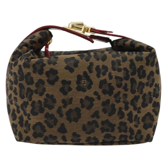FENDI Pouch Canvas Brown Gold Auth mr2641