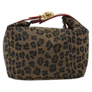 FENDI Pouch Canvas Brown Gold Auth mr2641-3