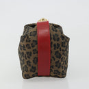FENDI Pouch Canvas Brown Gold Auth mr2641-5
