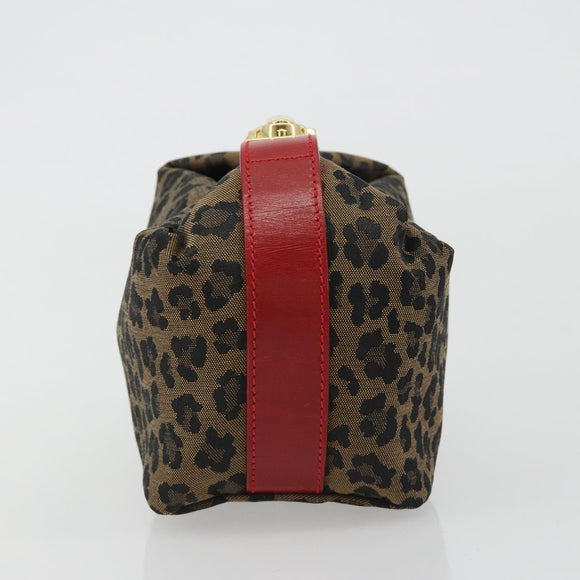 FENDI Pouch Canvas Brown Gold Auth mr2641