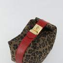 FENDI Pouch Canvas Brown Gold Auth mr2641-6