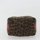 FENDI Pouch Canvas Brown Gold Auth mr2641-8