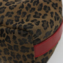 FENDI Pouch Canvas Brown Gold Auth mr2641-9