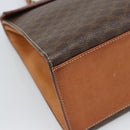 CELINE Macadam Canvas Hand Bag PVC Leather Brown Gold Auth mr2642-16