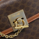 CELINE Macadam Canvas Hand Bag PVC Leather Brown Gold Auth mr2642-18