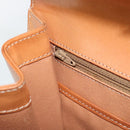 CELINE Macadam Canvas Hand Bag PVC Leather Brown Gold Auth mr2642-21