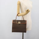 CELINE Macadam Canvas Hand Bag PVC Leather Brown Gold Auth mr2642-23
