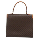 CELINE Macadam Canvas Hand Bag PVC Leather Brown Gold Auth mr2642-2