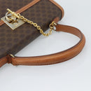 CELINE Macadam Canvas Hand Bag PVC Leather Brown Gold Auth mr2642-7