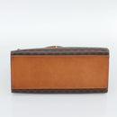 CELINE Macadam Canvas Hand Bag PVC Leather Brown Gold Auth mr2642-5