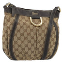 GUCCI GG Canvas Shoulder Bag Beige Gold 203257 Auth mr2643-1