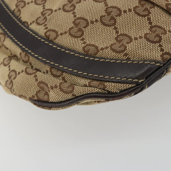 GUCCI GG Canvas Shoulder Bag Beige Gold 203257 Auth mr2643