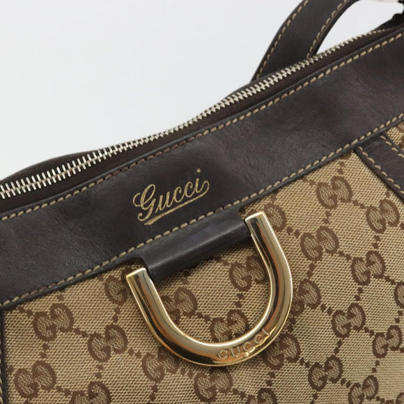 GUCCI GG Canvas Shoulder Bag Beige Gold 203257 Auth mr2643