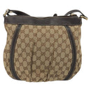 GUCCI GG Canvas Shoulder Bag Beige Gold 203257 Auth mr2643-2