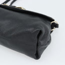 Chloe Shoulder Bag Leather Black Gold Auth mr2644-10