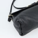 Chloe Shoulder Bag Leather Black Gold Auth mr2644-11