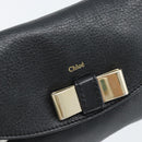 Chloe Shoulder Bag Leather Black Gold Auth mr2644-14