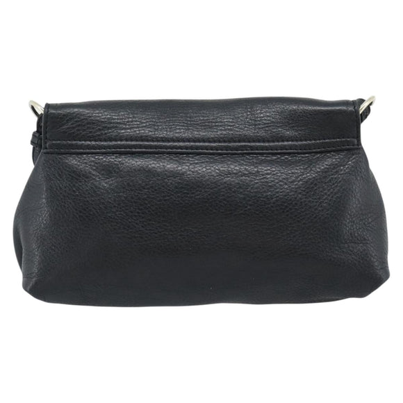 Chloe Shoulder Bag Leather Black Gold Auth mr2644