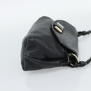 Chloe Shoulder Bag Leather Black Gold Auth mr2644-5