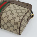 GUCCI GG Supreme Web Sherry Line Bag PVC Beige Gold 00 156 0852 Auth mr2646-14