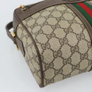 GUCCI GG Supreme Web Sherry Line Bag PVC Beige Gold 00 156 0852 Auth mr2646-15