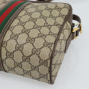 GUCCI GG Supreme Web Sherry Line Bag PVC Beige Gold 00 156 0852 Auth mr2646-16