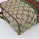 GUCCI GG Supreme Web Sherry Line Bag PVC Beige Gold 00 156 0852 Auth mr2646-17