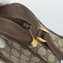 GUCCI GG Supreme Web Sherry Line Bag PVC Beige Gold 00 156 0852 Auth mr2646-9