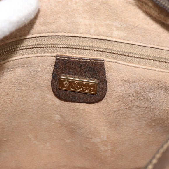GUCCI GG Supreme Web Sherry Line Bag PVC Beige Gold 00 156 0852 Auth mr2646
