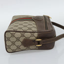 GUCCI GG Supreme Web Sherry Line Bag PVC Beige Gold 00 156 0852 Auth mr2646-4