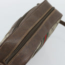 GUCCI GG Supreme Web Sherry Line Bag PVC Beige Gold 00 156 0852 Auth mr2646-6