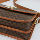 CELINE Macadam Shoulder Bag PVC Leather Brown Gold Auth mr2647-9