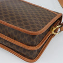 CELINE Macadam Shoulder Bag PVC Leather Brown Gold Auth mr2647-15