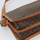 CELINE Macadam Shoulder Bag PVC Leather Brown Gold Auth mr2647-16
